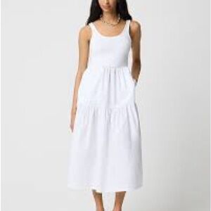 J. Crew Factory White Tiered Midi Dress